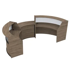 Cortez Curved Reception Desk w/ Center ADA Counter - 200"W x 34"D