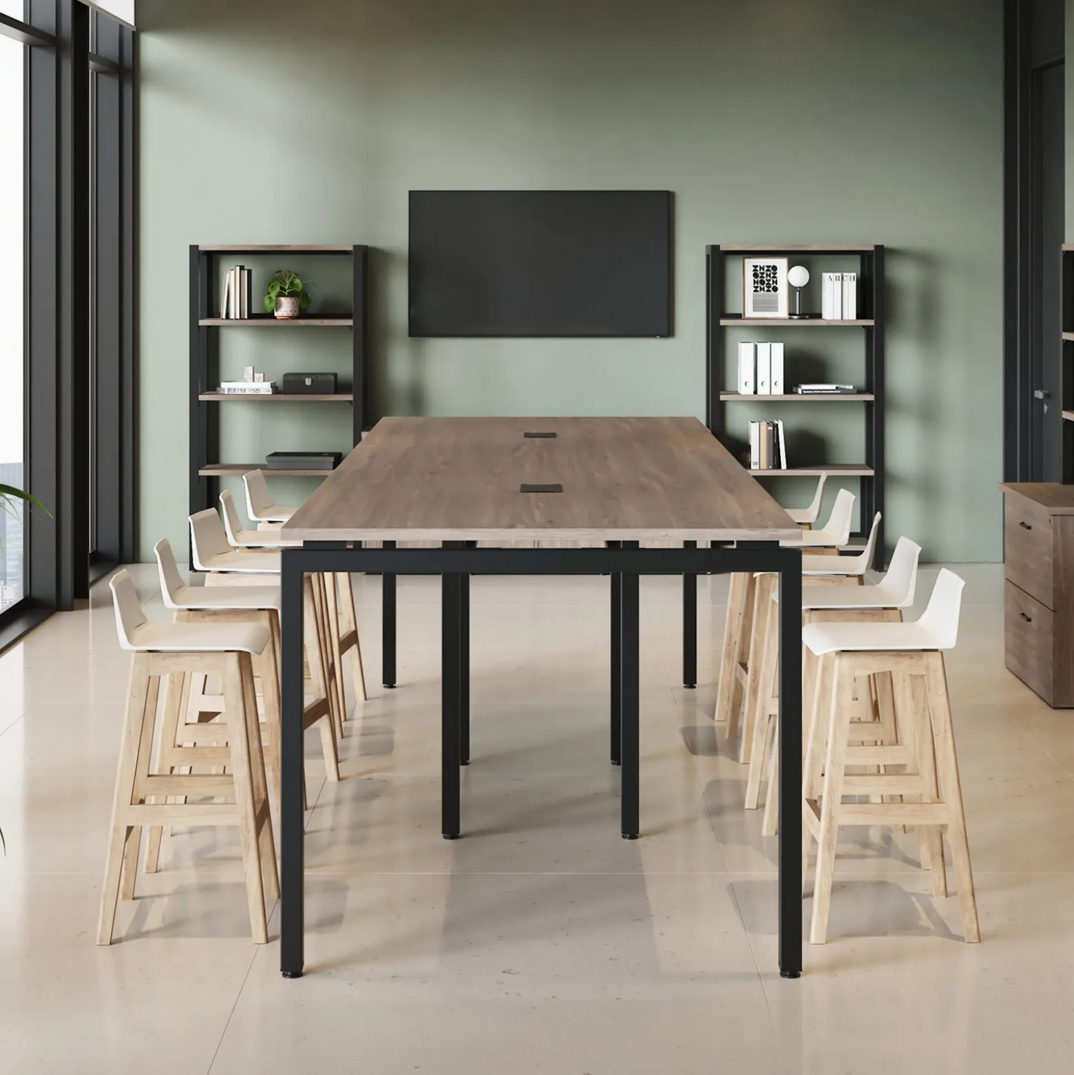 Cortez 14-ft. Standing-Height Conference Table - 168"Wx48"D
