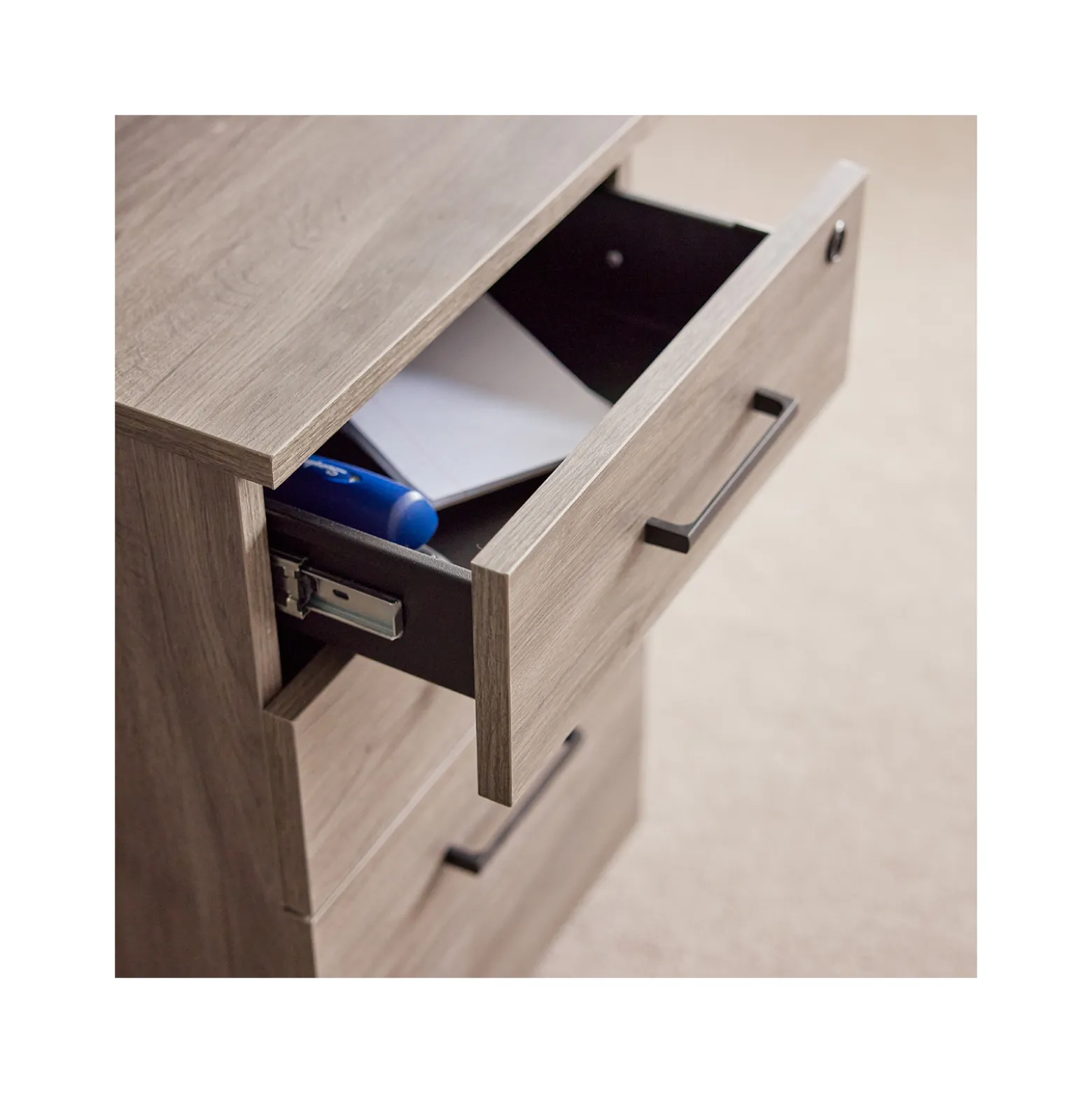 Cortez Three Drawer Mobile File Pedestal - 16.1"W