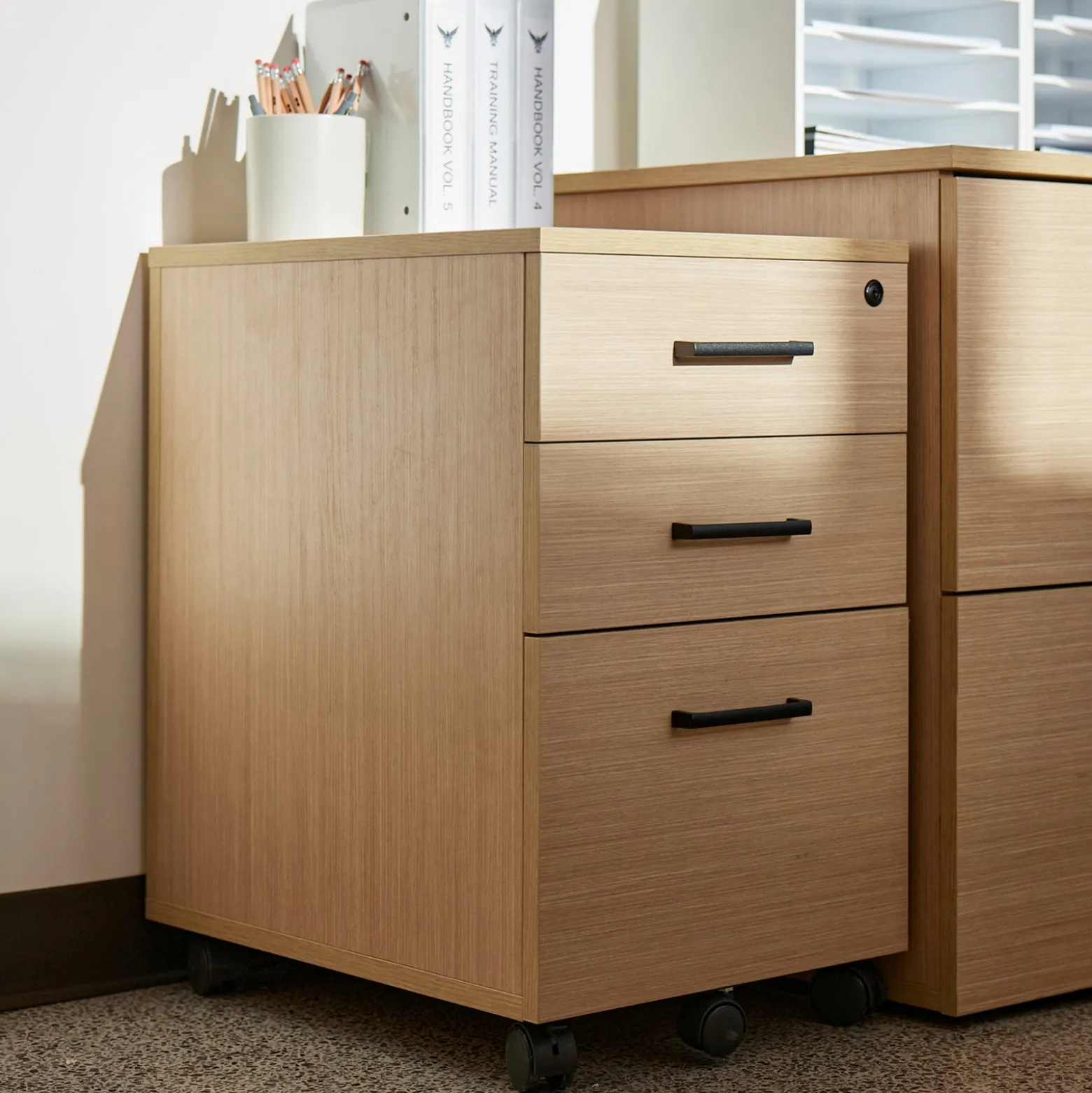 Cortez Three Drawer Mobile File Pedestal - 16.1"W