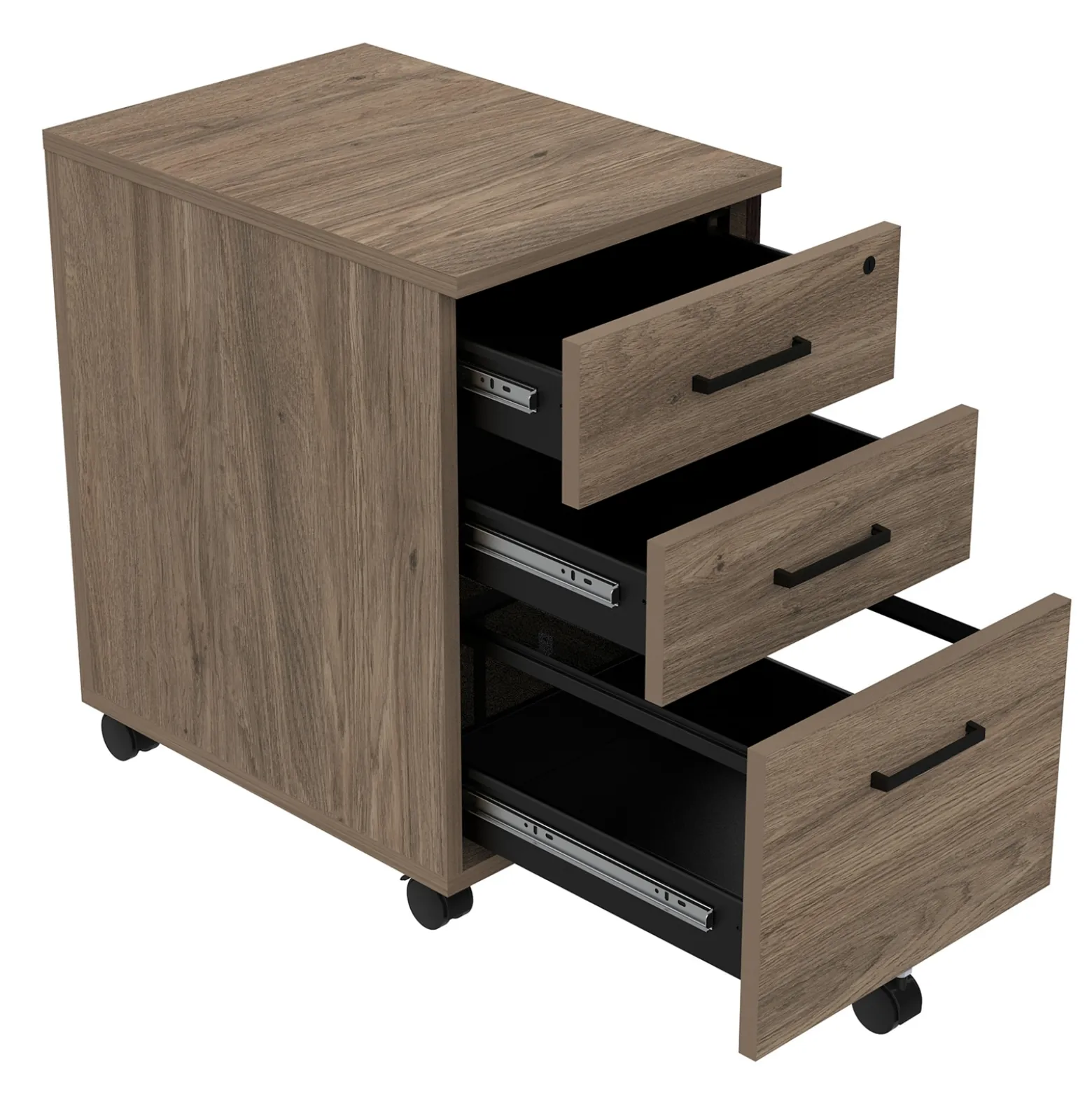 Cortez Three Drawer Mobile File Pedestal - 16.1"W