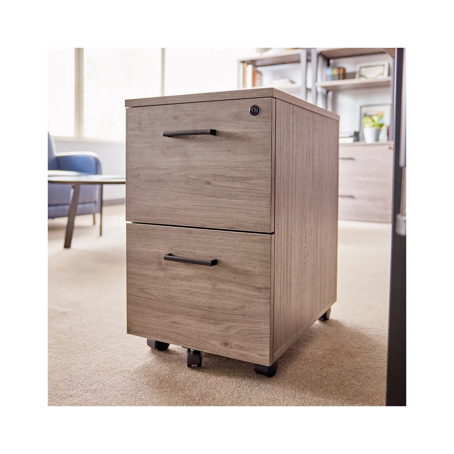 Cortez Two Drawer Mobile File Pedestal – 16.1"W