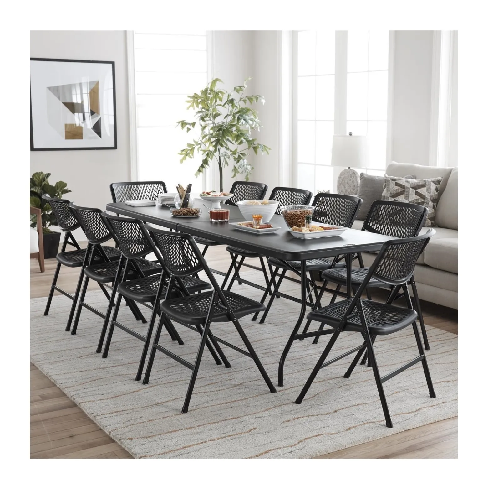 COSCO 8' Fold-In-Half Blow Molded Banquet Table