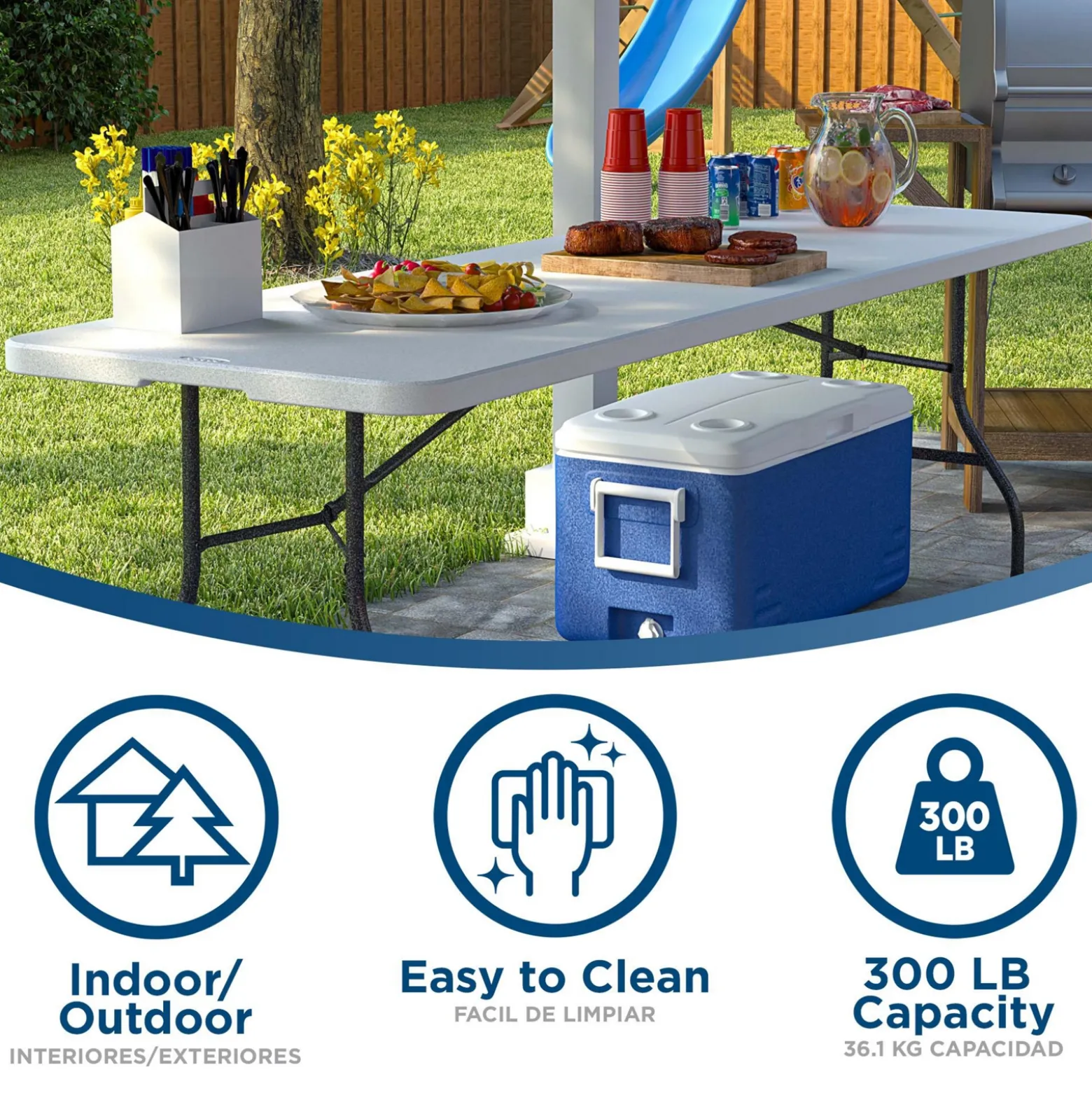 COSCO 8' Rectangular Blow Molded Table