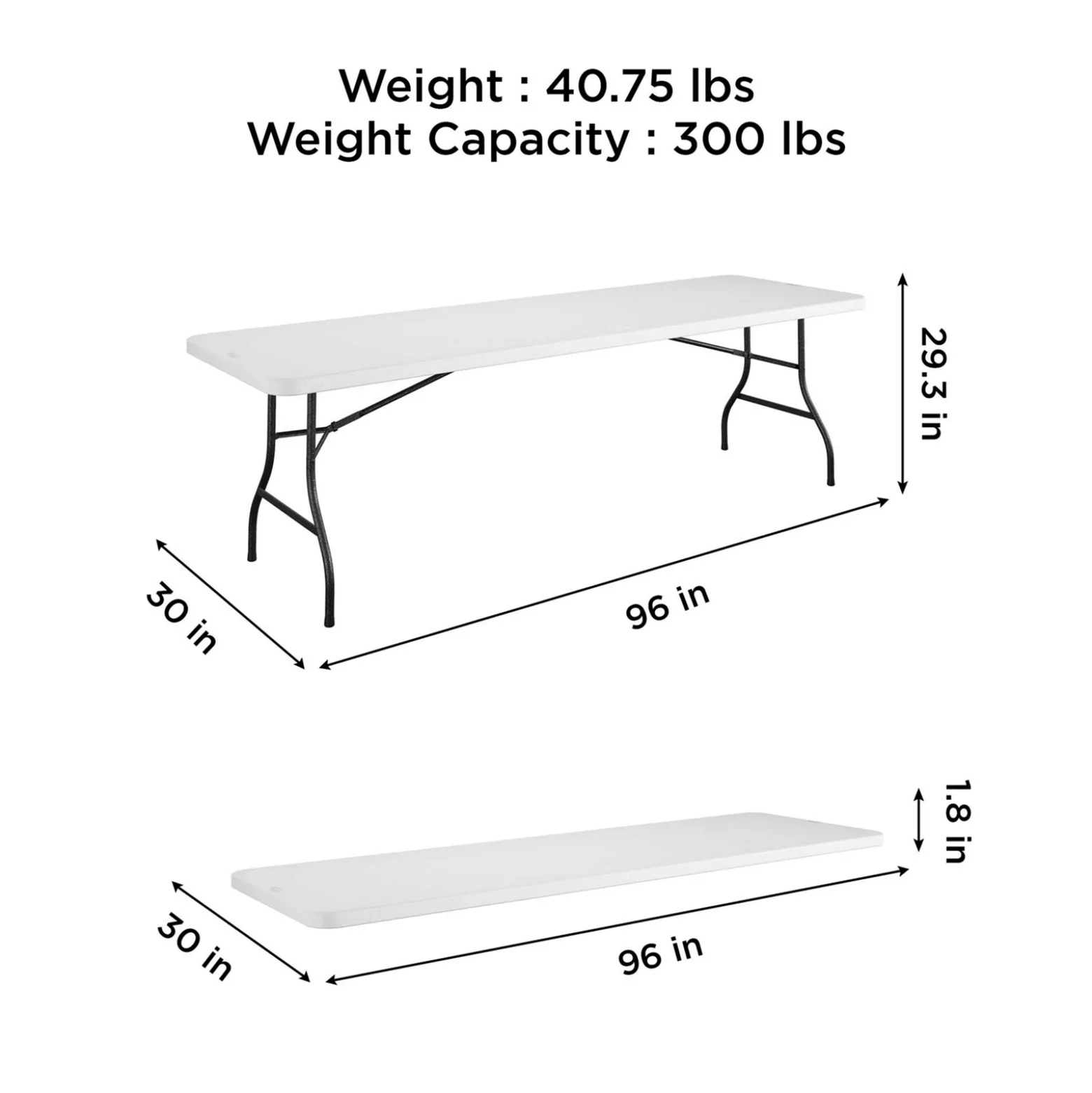 COSCO 8' Rectangular Blow Molded Table