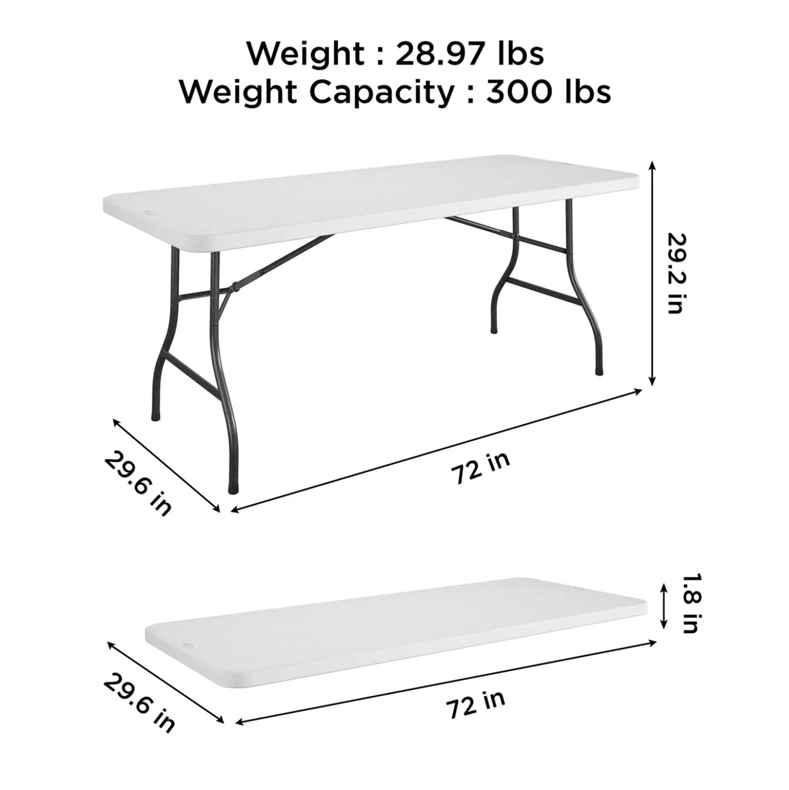 COSCO 6' Rectangular Blow Molded Table