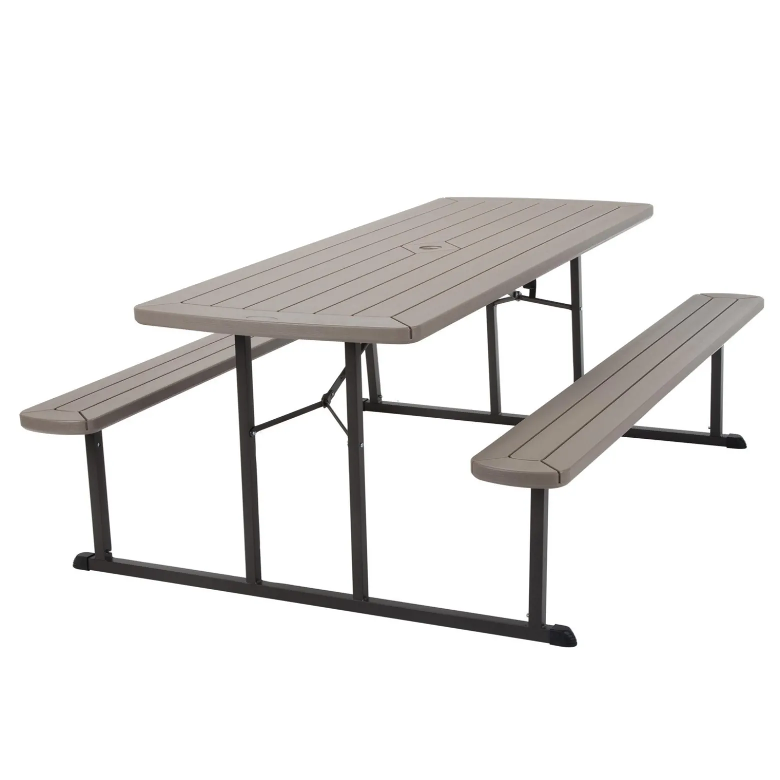COSCO 6' Wood Grain Blow Mold Folding Picnic Table