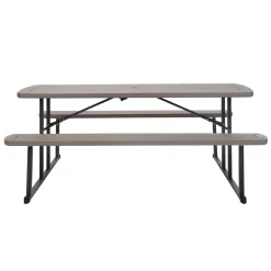 COSCO 6' Wood Grain Blow Mold Folding Picnic Table
