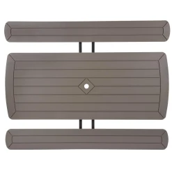 COSCO 6' Wood Grain Blow Mold Folding Picnic Table