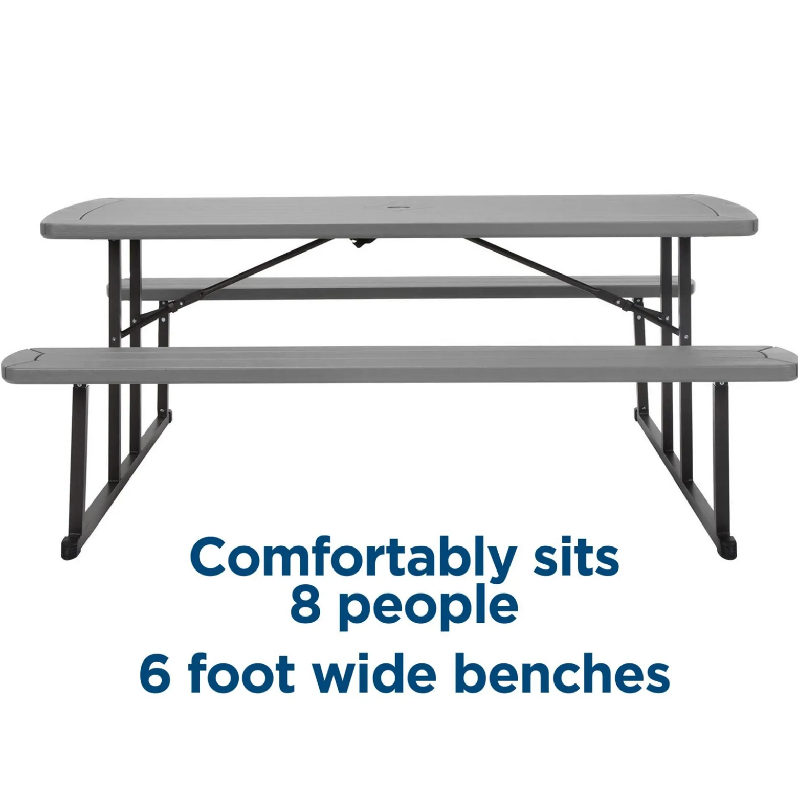 COSCO 6' Wood Grain Blow Mold Folding Picnic Table