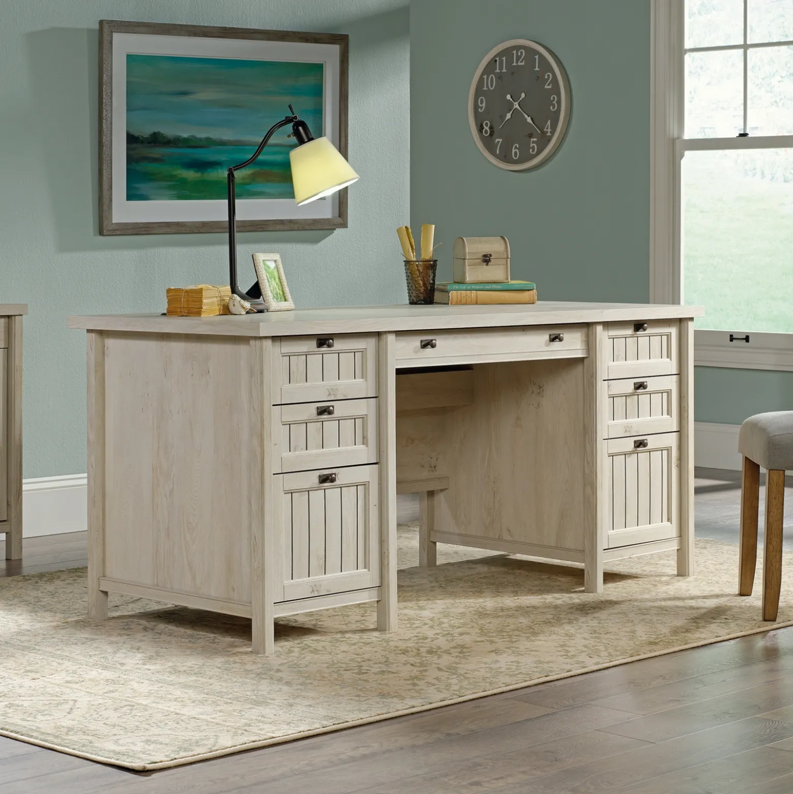 Costa Double Pedestal Executive Desk - 65"W x 26"D