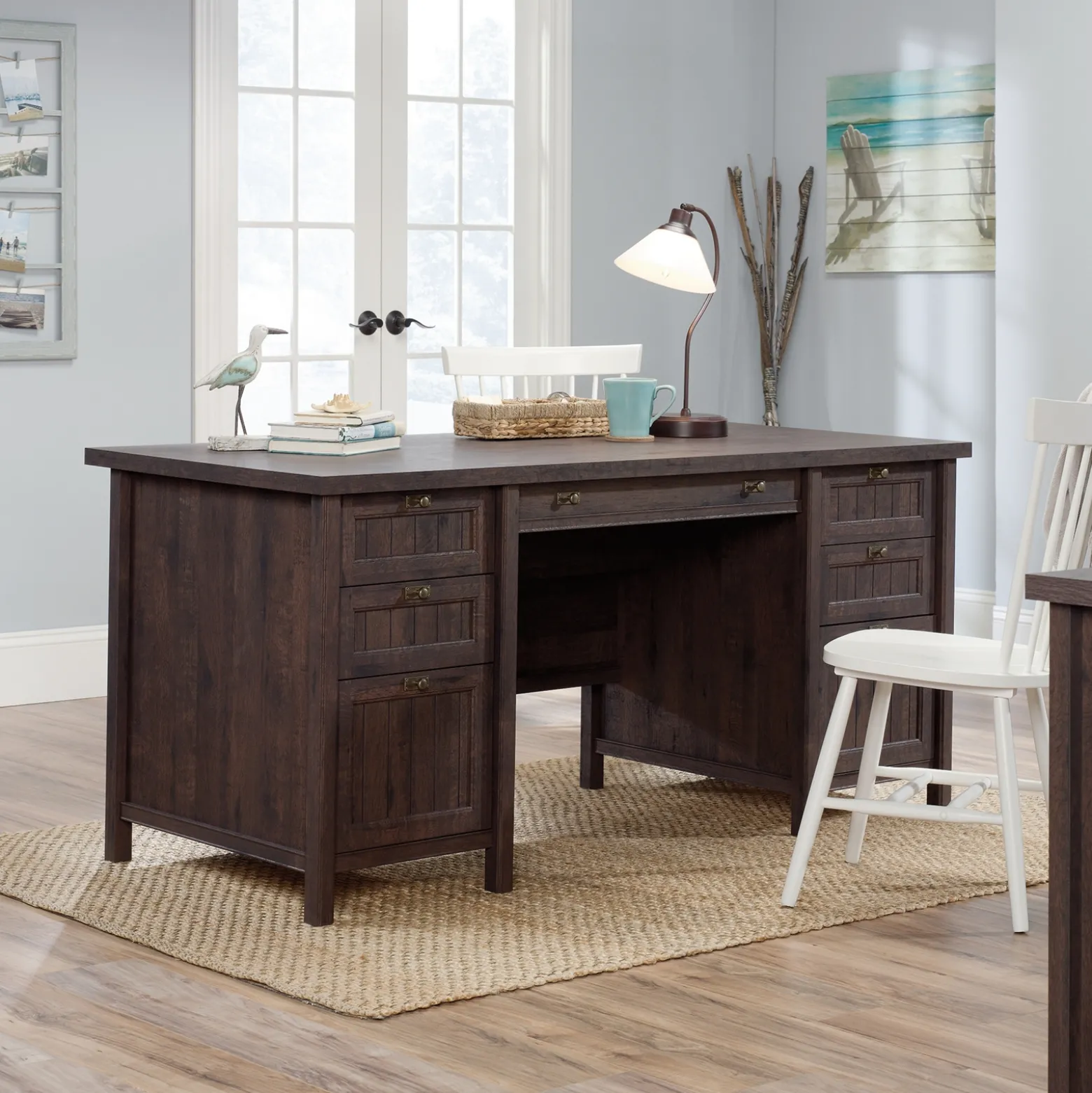 Costa Double Pedestal Executive Desk - 65"W x 26"D