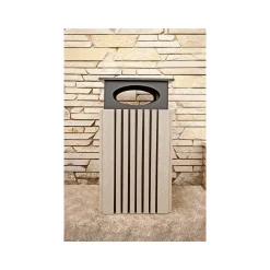 Covered Outdoor Poly Trash Receptacle - 40 Gallon