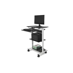 Crank Height Adjustable Mobile Flat Panel Monitor Cart