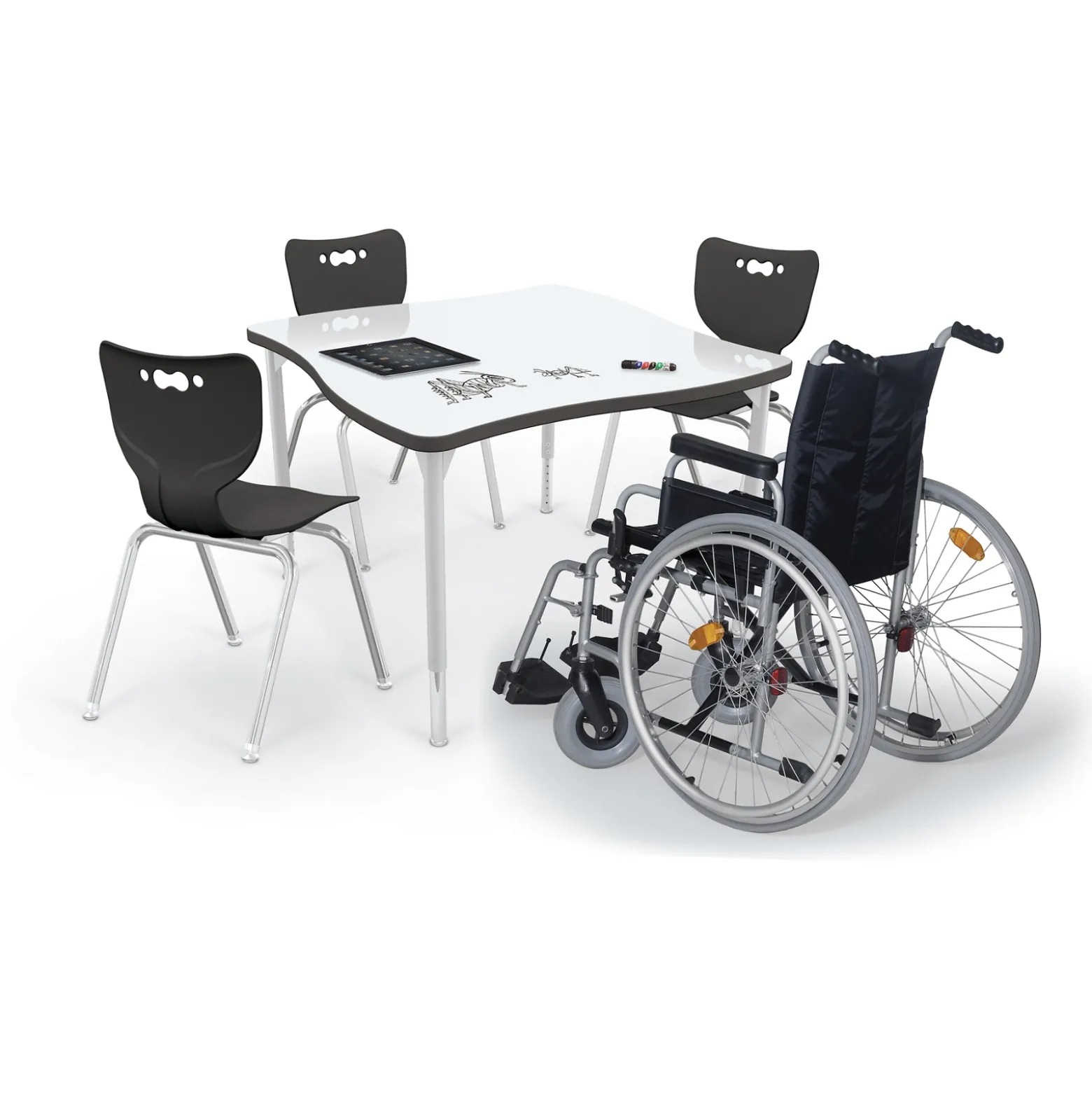 Creator Square ADA Desk w/ Dry Erase Top 40”W x 40”D