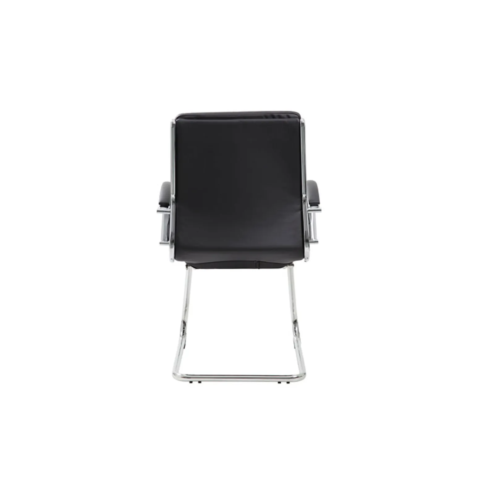 Crofton Faux Leather Guest Chair with Chrome Base and Padded Armrests
