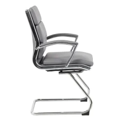 Crofton Faux Leather Guest Chair with Chrome Base and Padded Armrests