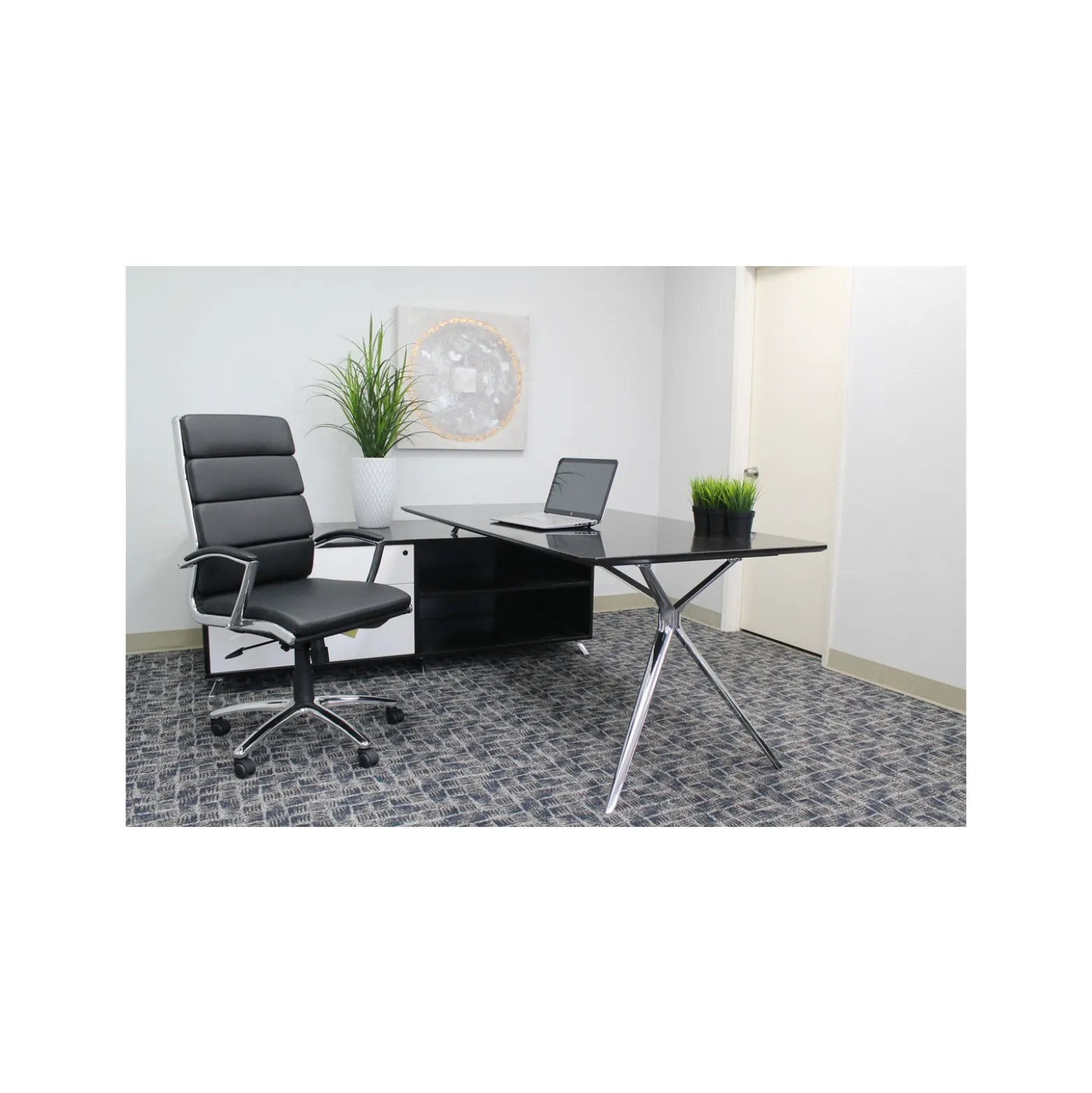 Crofton Faux Leather High Back Office Chair with Adjustable Seat and Tilt