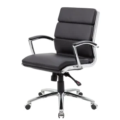 Crofton Faux Leather Mid-Back Office Chair with Adjustable Seat and Tilt