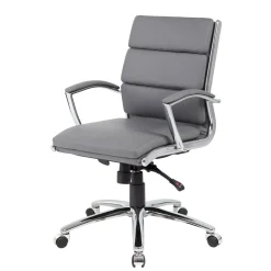 Crofton Faux Leather Mid-Back Office Chair with Adjustable Seat and Tilt
