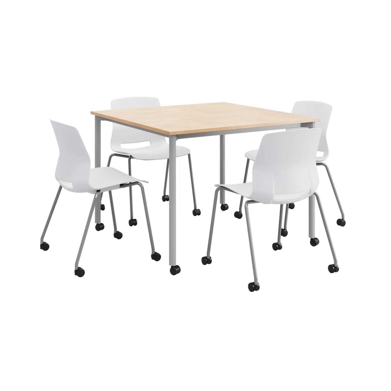Dailey 42" Table w/ Casters and 4 Chairs
