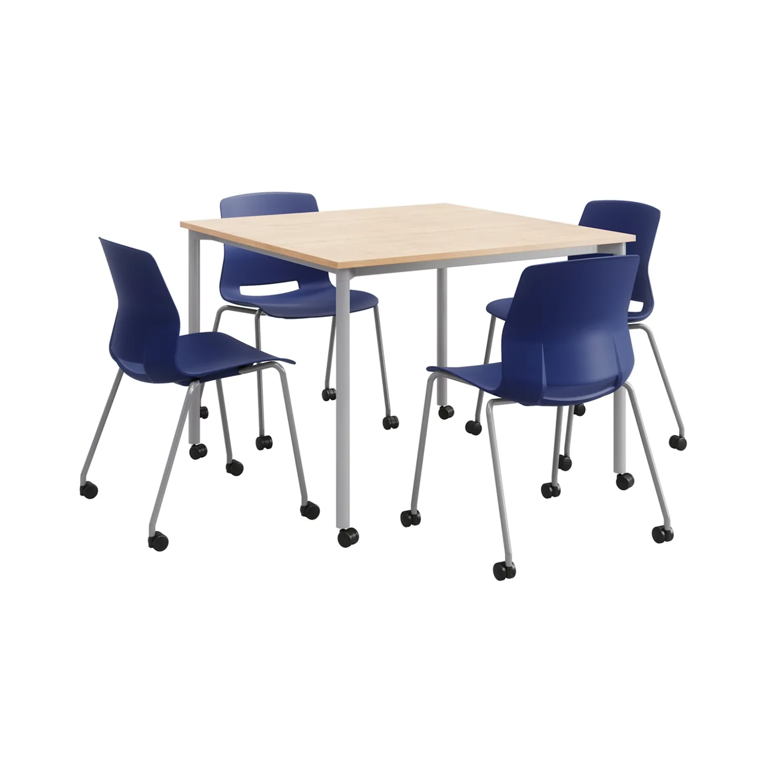 Dailey 42" Table w/ Casters and 4 Chairs