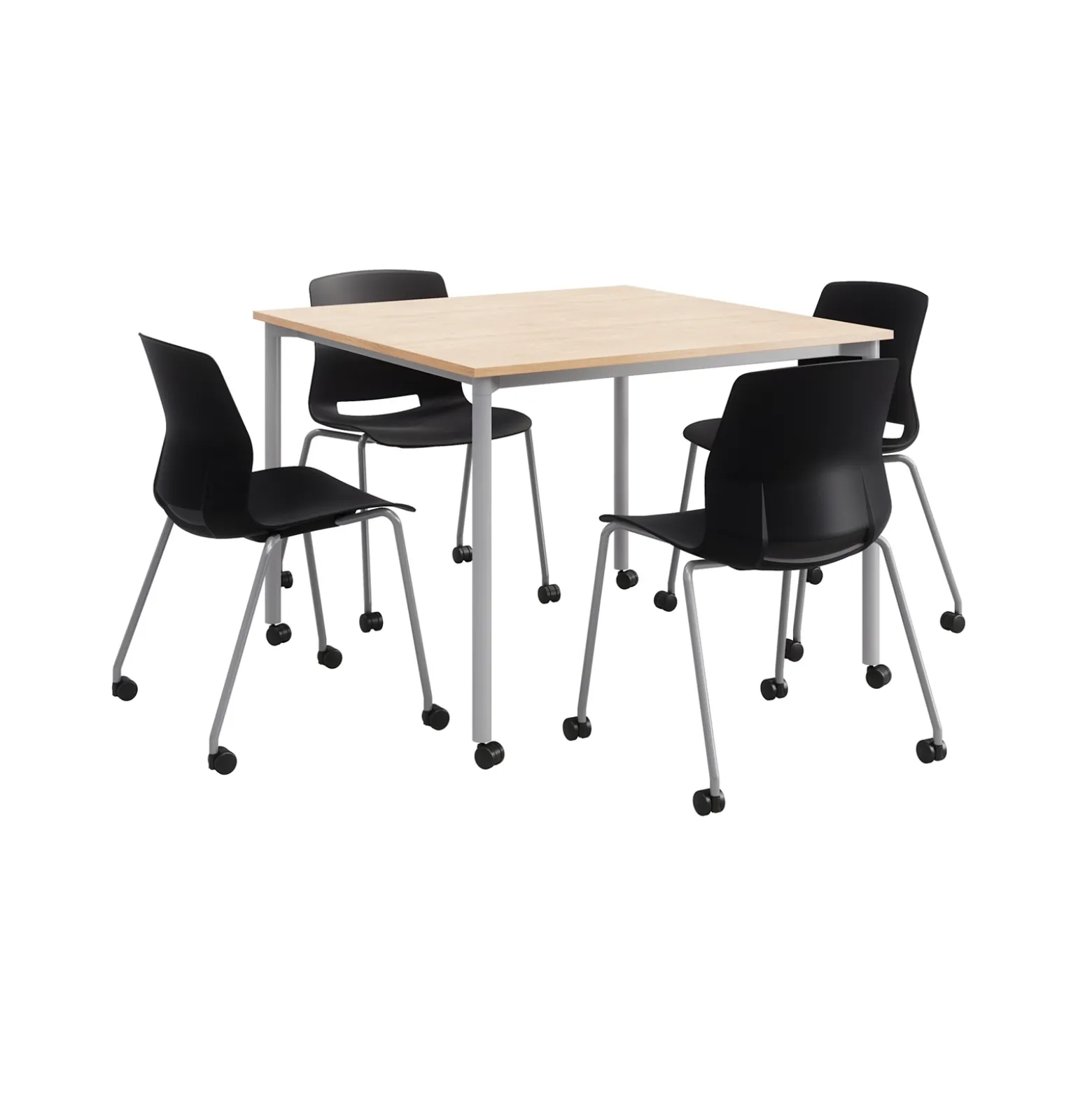 Dailey 42" Table w/ Casters and 4 Chairs