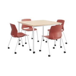 Dailey 42" Table w/ Casters and 4 Chairs