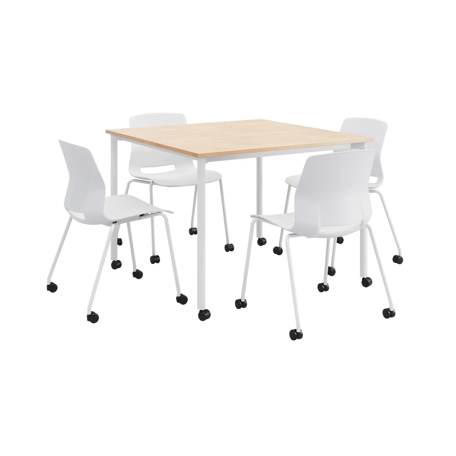 Dailey 42" Table w/ Casters and 4 Chairs