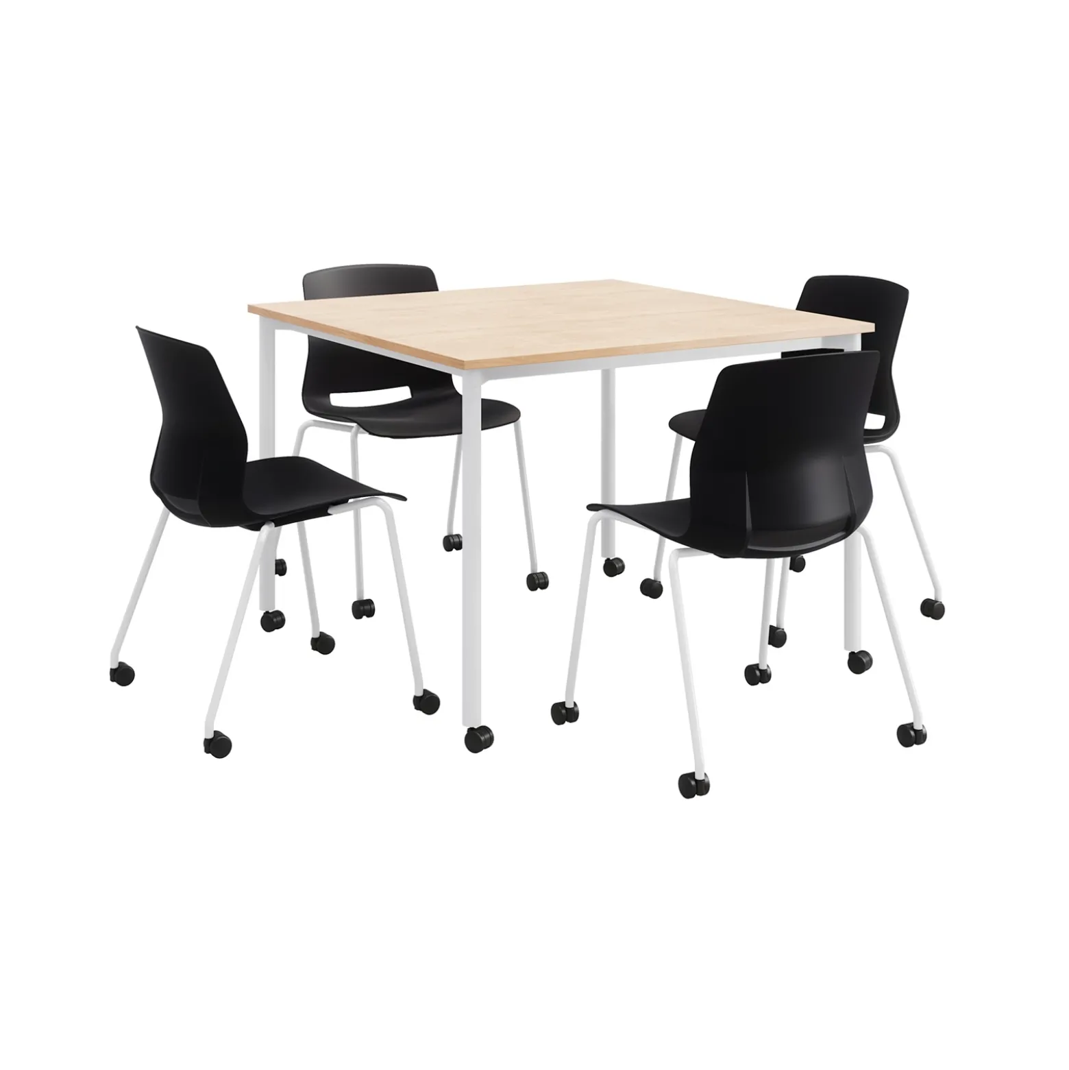 Dailey 42" Table w/ Casters and 4 Chairs