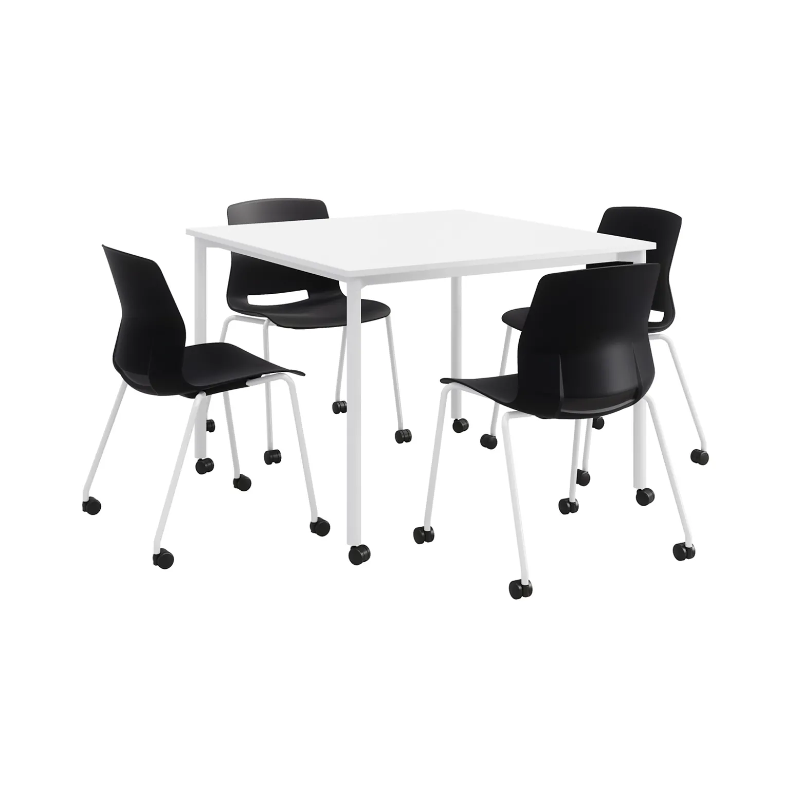 Dailey 42" Table w/ Casters and 4 Chairs