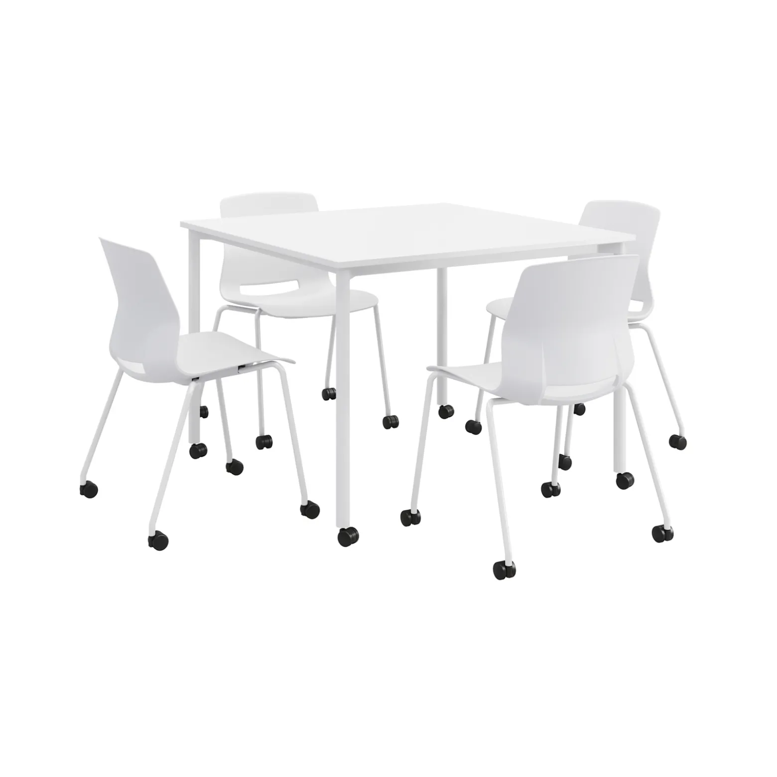 Dailey 42" Table w/ Casters and 4 Chairs