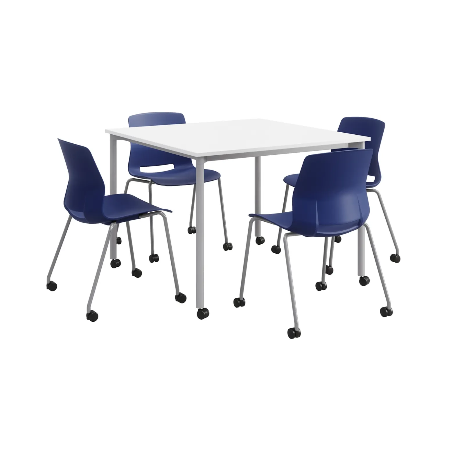 Dailey 42" Table w/ Casters and 4 Chairs