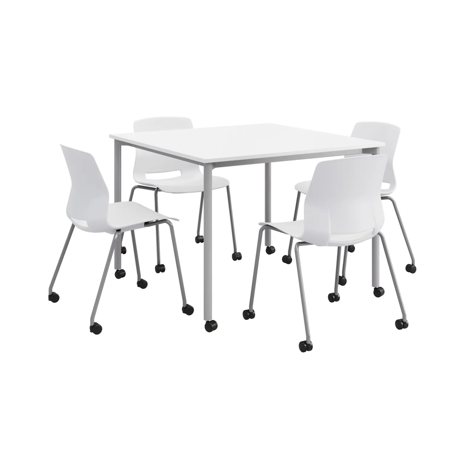 Dailey 42" Table w/ Casters and 4 Chairs