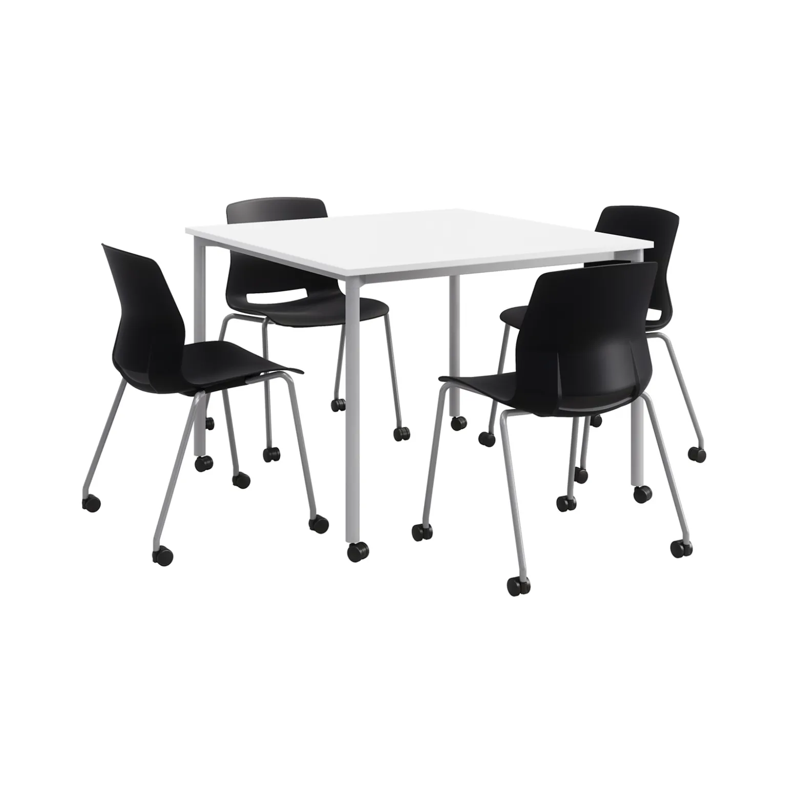 Dailey 42" Table w/ Casters and 4 Chairs