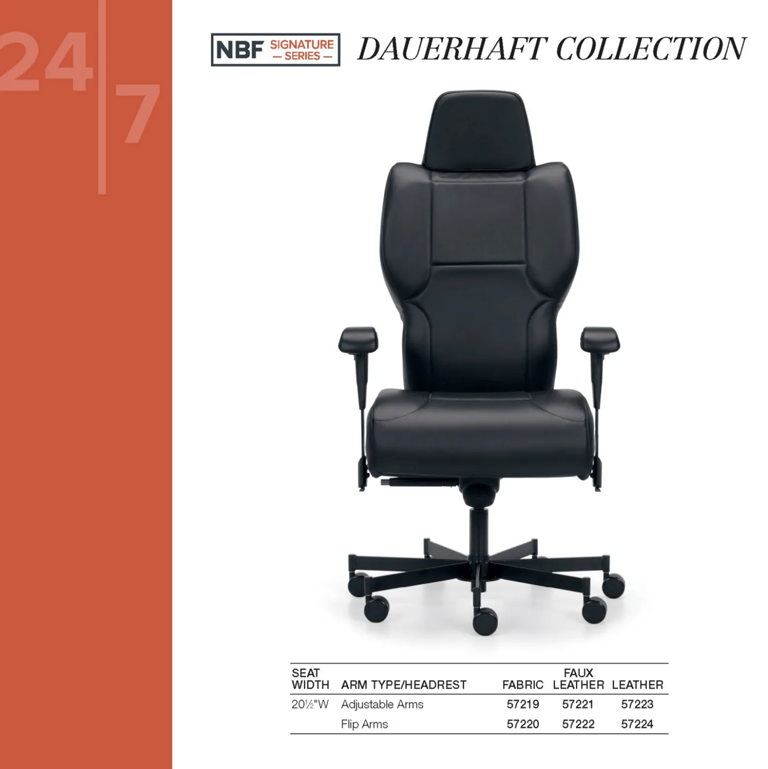 Dauerhaft 24/7 Fabric Chair with Pivot Arms