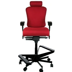 Dauerhaft 24/7 Two-Step Fabric Stool with Pivot Arms and Headrest - 21"W
