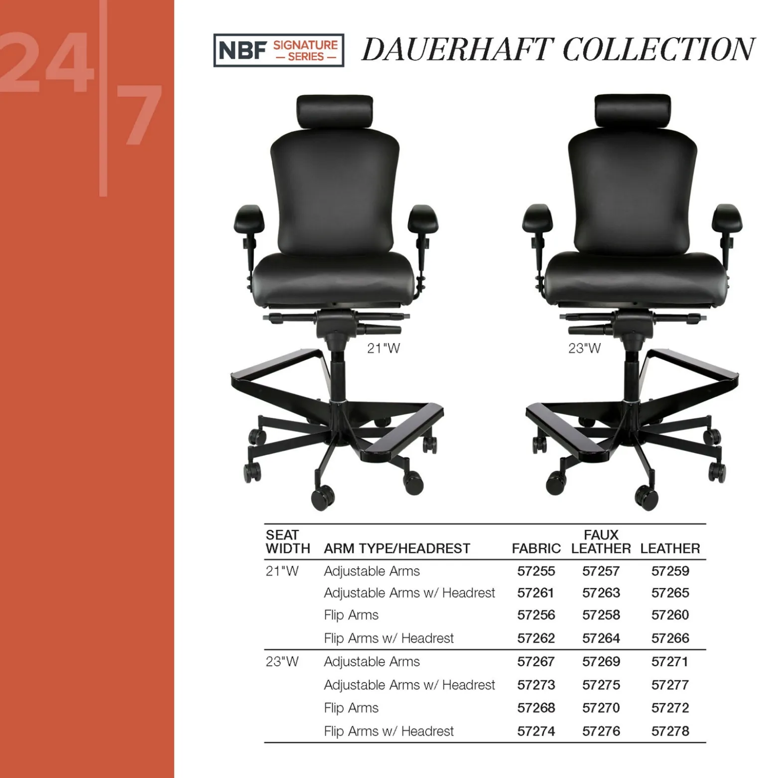 Dauerhaft 24/7 Two-Step Stool with Pivot Arms and Headrest - 21"W Seat