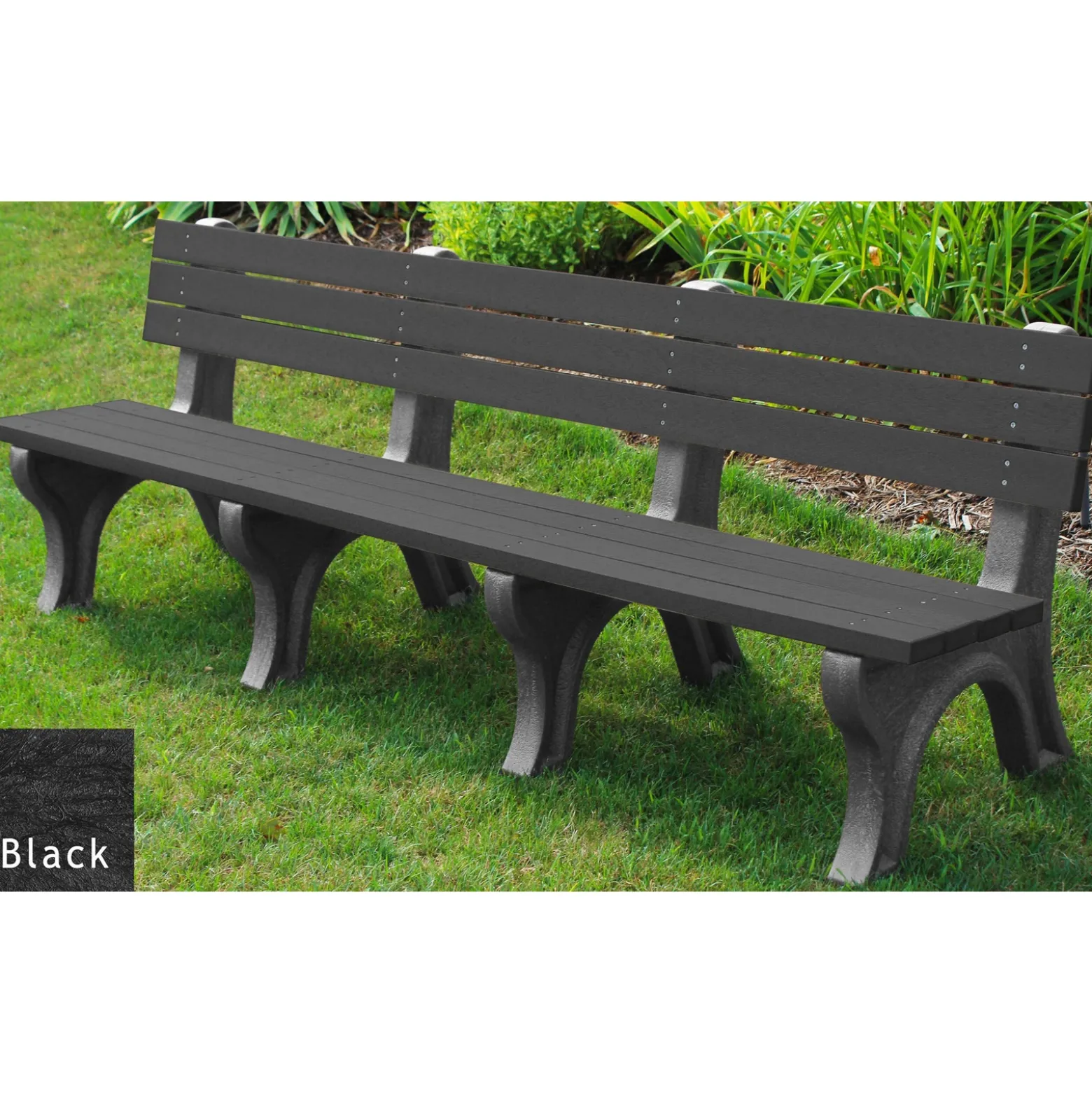 Deluxe Plastic Bench with Back 8'