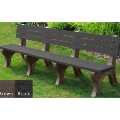 Deluxe Plastic Bench with Back 8'