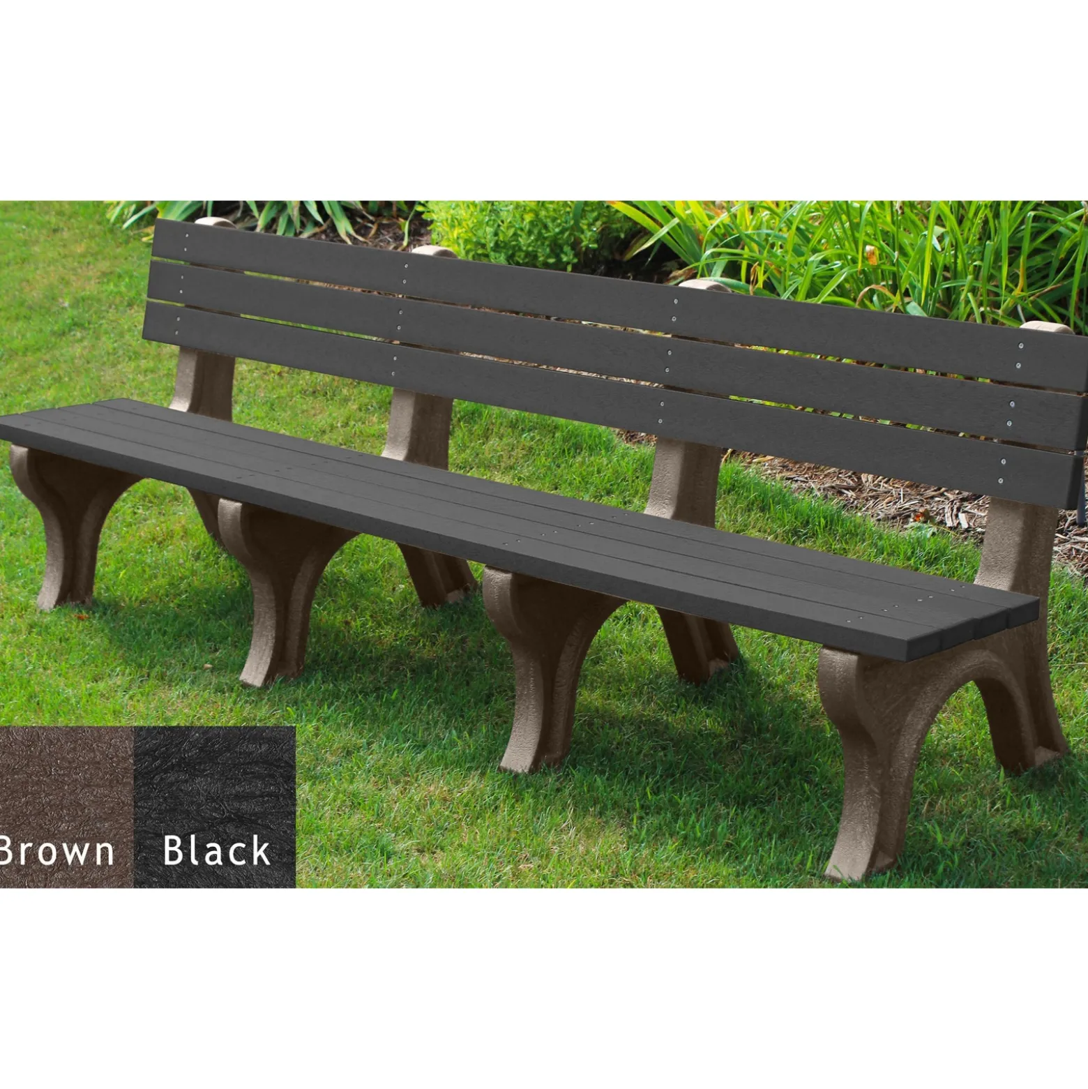 Deluxe Plastic Bench with Back 8'