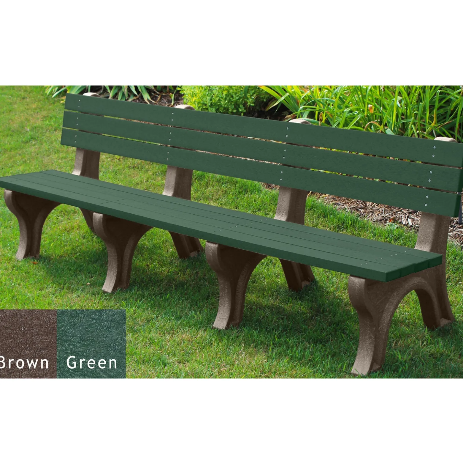 Deluxe Plastic Bench with Back 8'