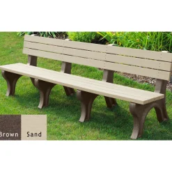 Deluxe Plastic Bench with Back 8'