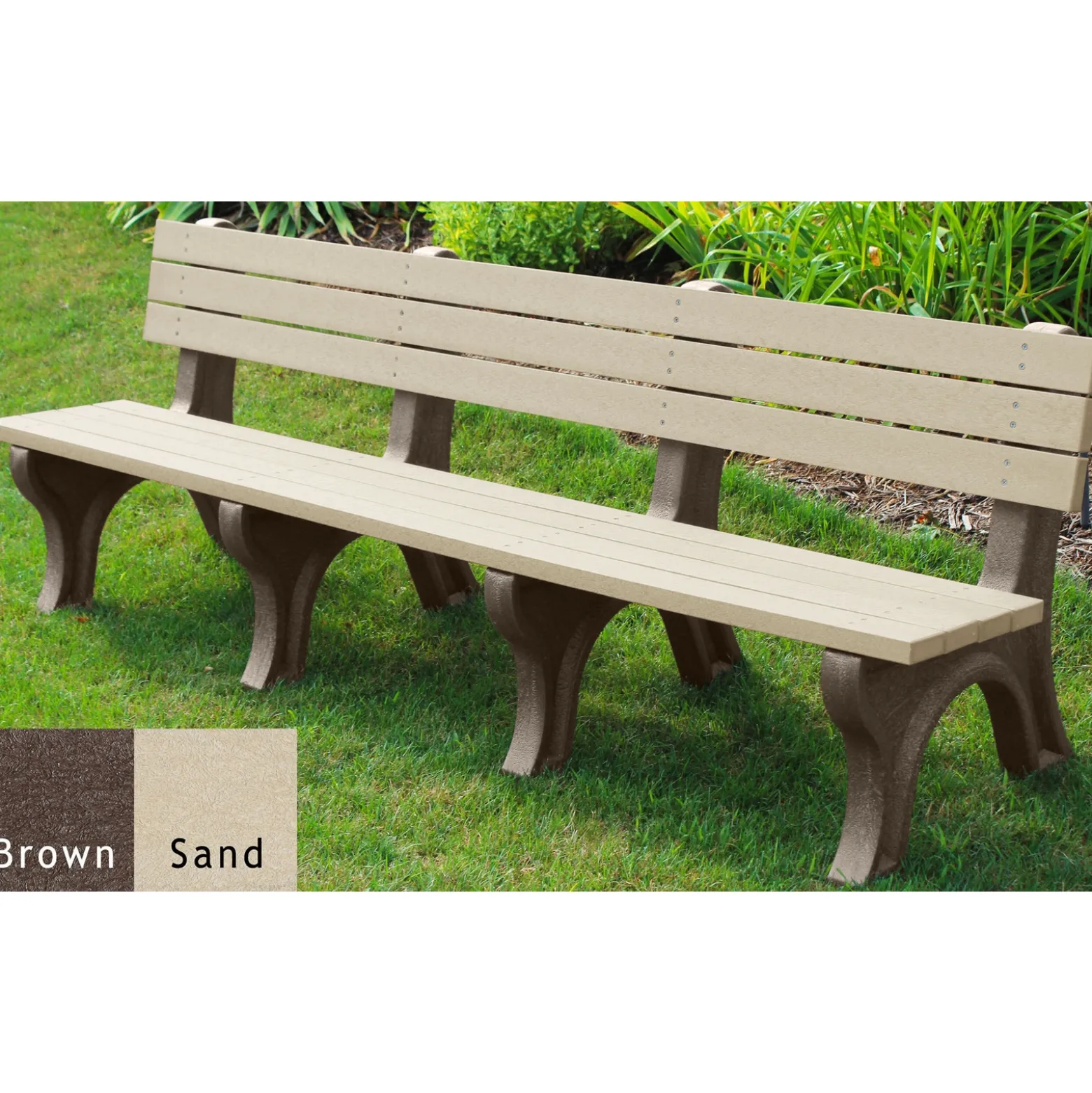 Deluxe Plastic Bench with Back 8'