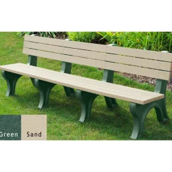 Deluxe Plastic Bench with Back 8'