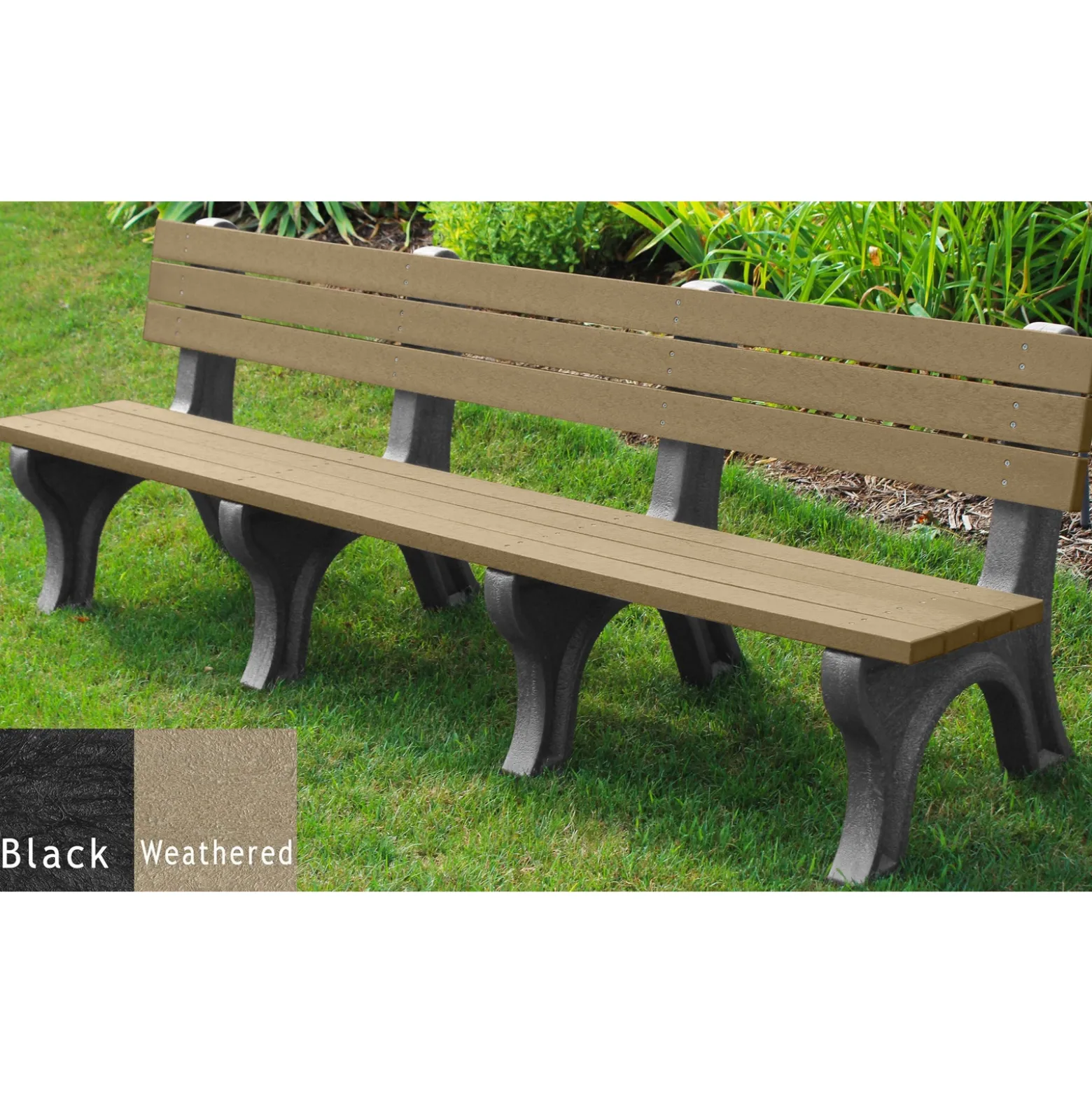 Deluxe Plastic Bench with Back 8'