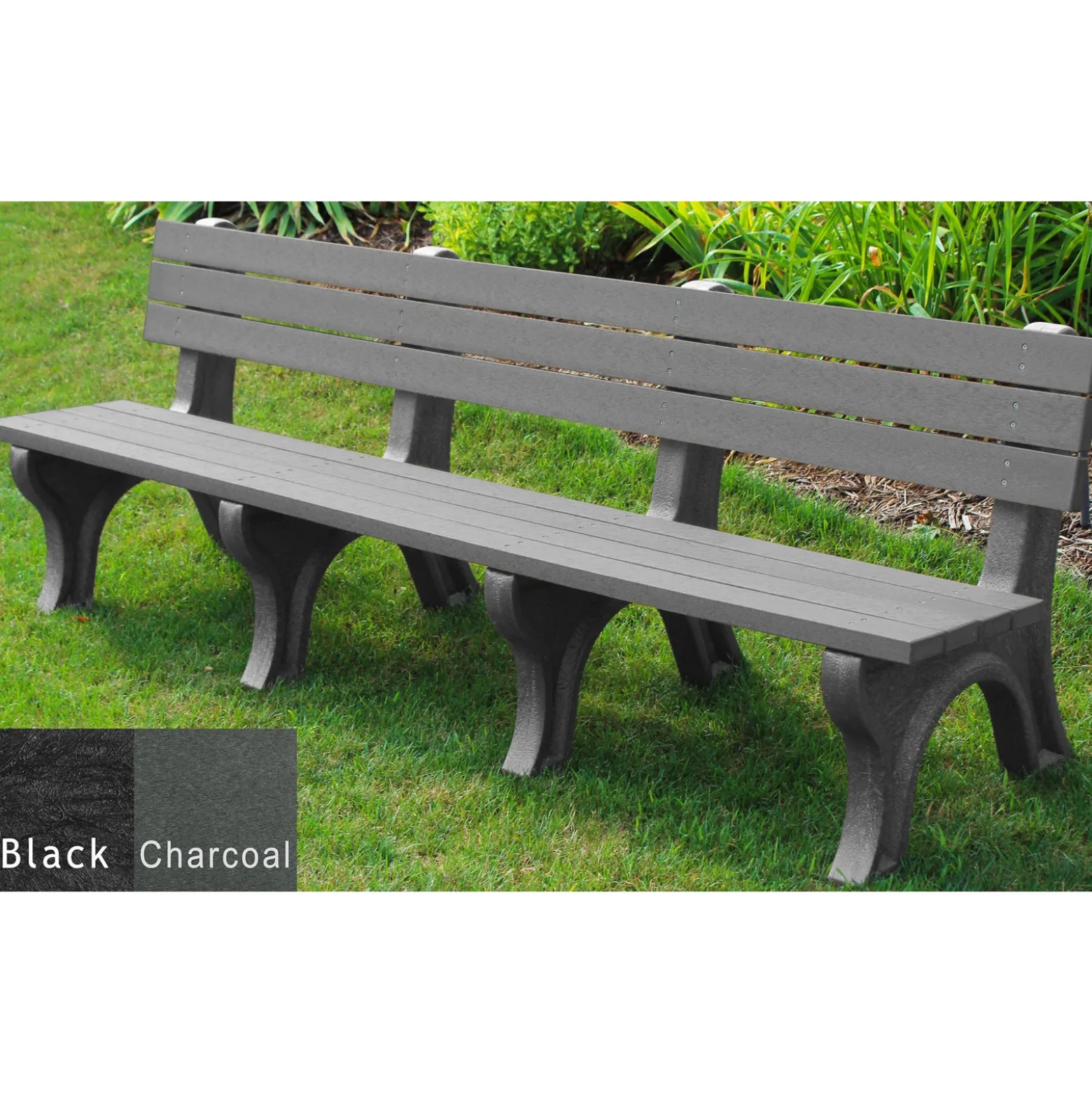 Deluxe Plastic Bench with Back 8'