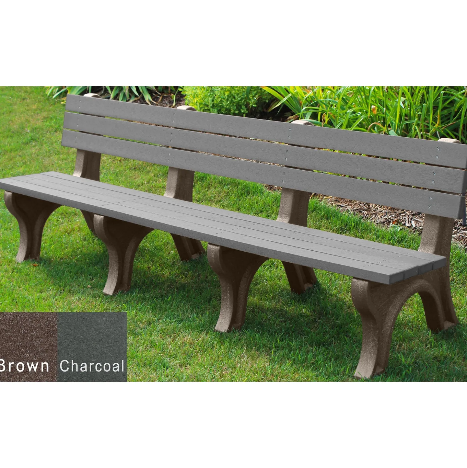 Deluxe Plastic Bench with Back 8'