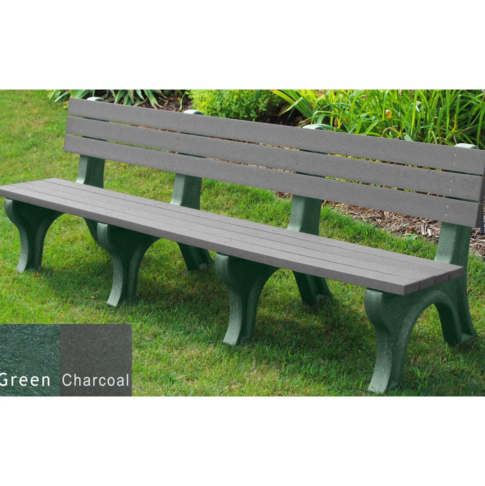 Deluxe Plastic Bench with Back 8'