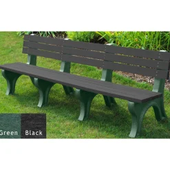 Deluxe Plastic Bench with Back 8'